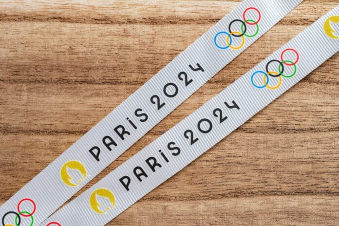 top view strap printed with Paris Olympic Games 2024 logo